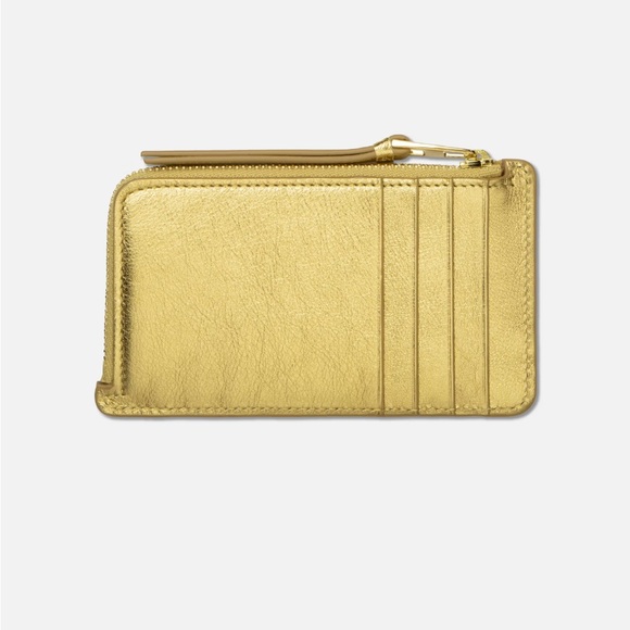 NWT Loewe Puzzle Coin Cardholder Wallet Metallic Gold Leather - Picture 2 of 8